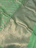 Green Pure Banarasi Handloom Katan Silk Saree - Aura Benaras