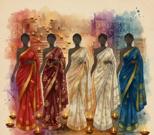 Aura Benaras Saree Styling Guide: Discover Your Perfect Diwali Look