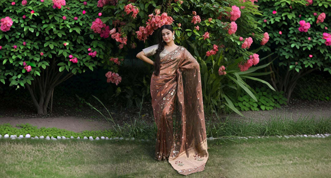Tissue Silk Sarees: Where Light Meets Luxury at Aura Benaras