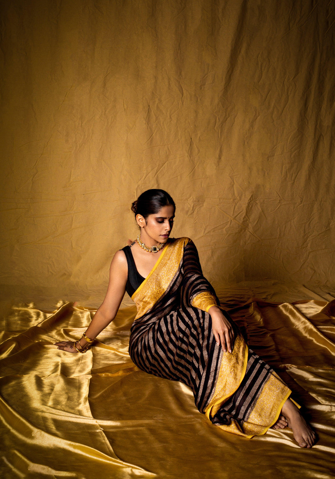 Black Pure Banarasi Khaddi Georgette Saree