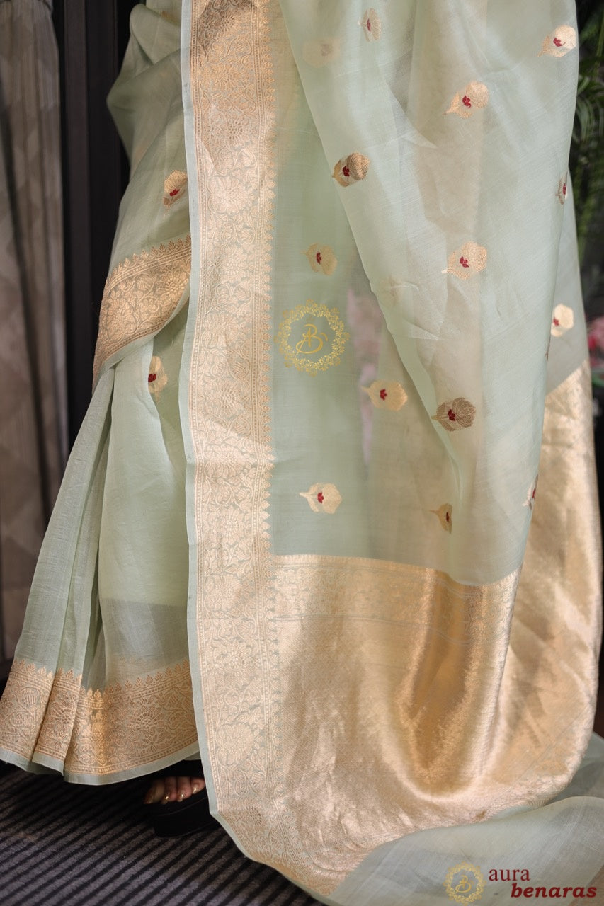 Kora Silk Banarasi Saree Kadhwa Meenakari Handwoven