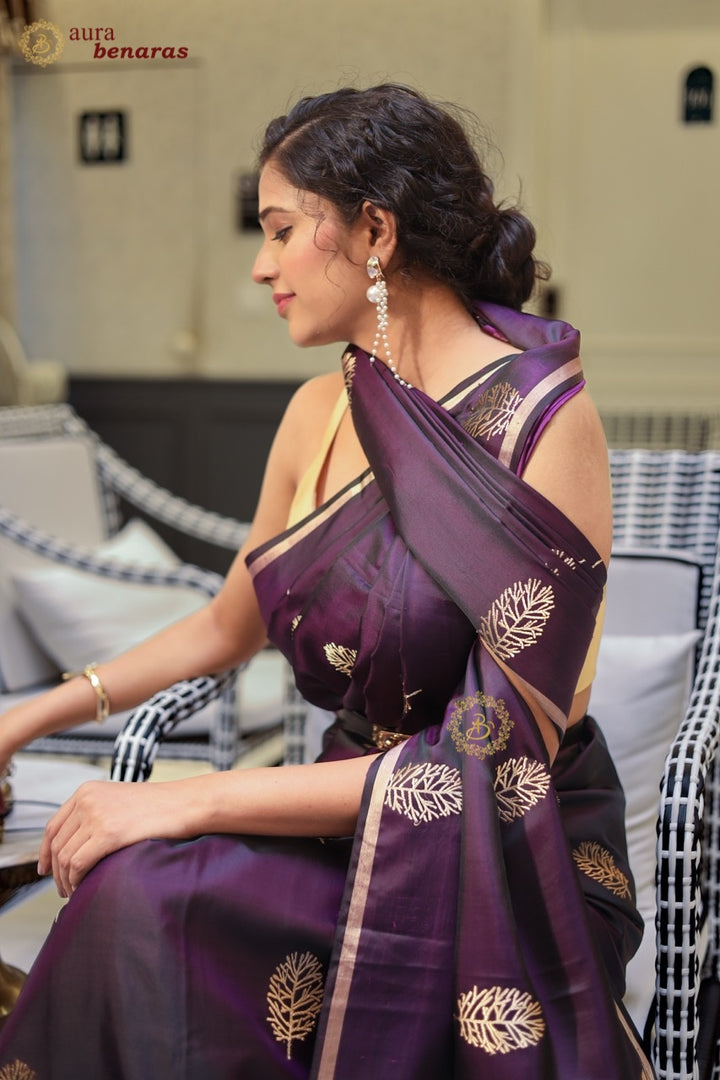 Buy Pure Banarasi Handloom Mashru Silk Saree | Kadhwa Weave 