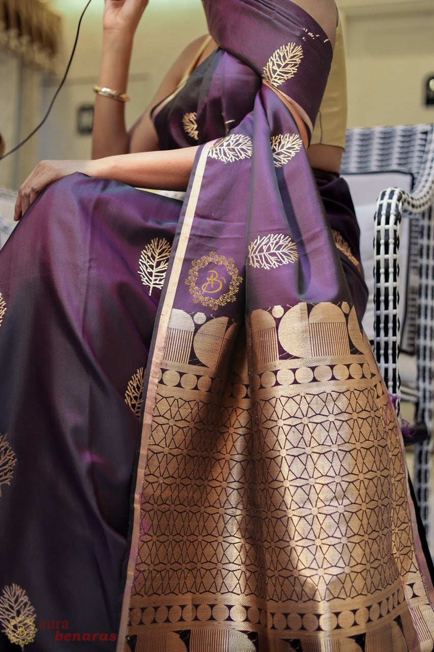 Buy Pure Banarasi Handloom Mashru Silk Saree | Kadhwa Weave 
