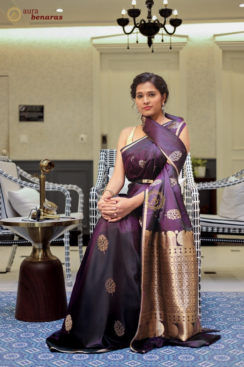 Buy Pure Banarasi Handloom Mashru Silk Saree | Kadhwa Weave 