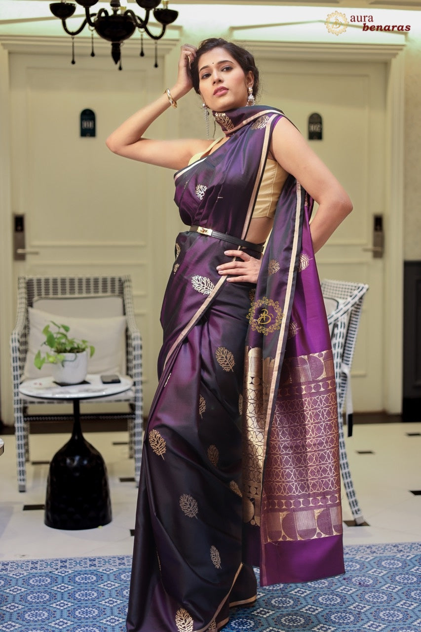 Buy Pure Banarasi Handloom Mashru Silk Saree | Kadhwa Weave 