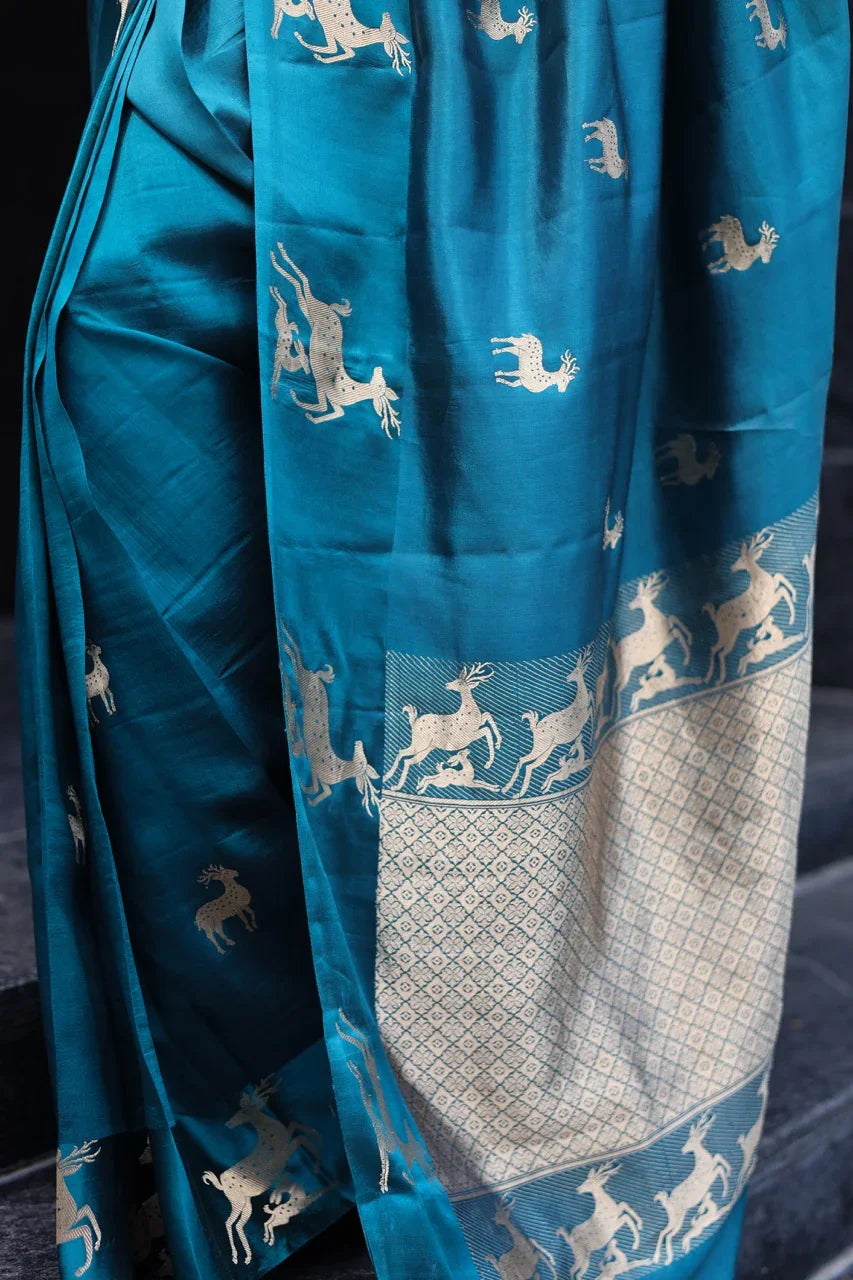 Peacock Pure Silk Handloom Banarasi Saree
