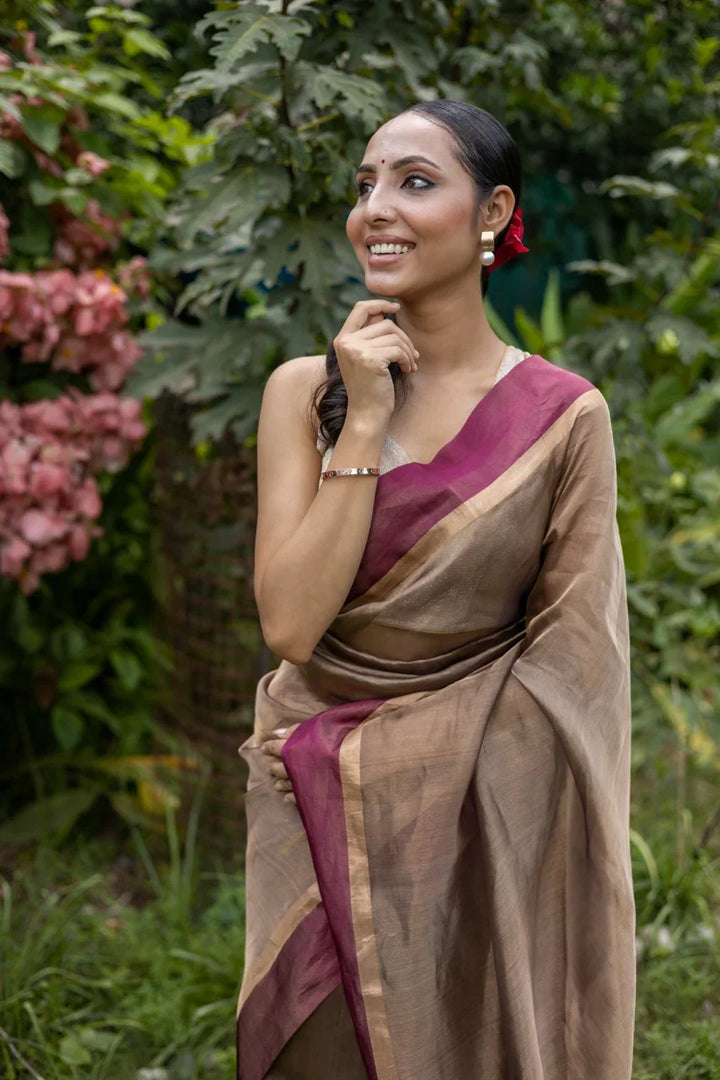 Hibiscus Pure Tissue Silk Handloom Banarasi Saree