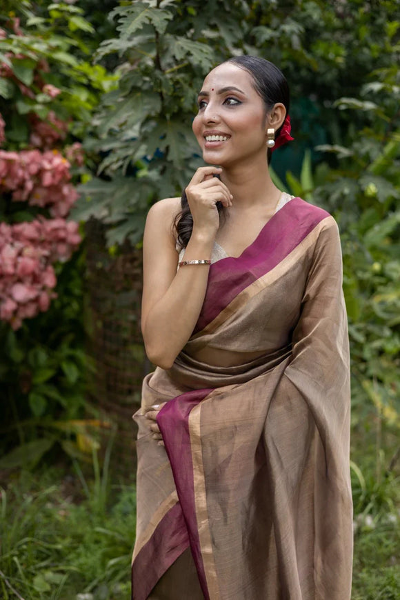 Hibiscus Pure Tissue Silk Handloom Banarasi Saree