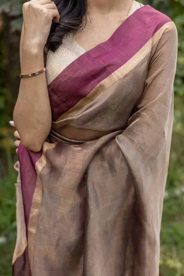 Hibiscus Pure Tissue Silk Handloom Banarasi Saree