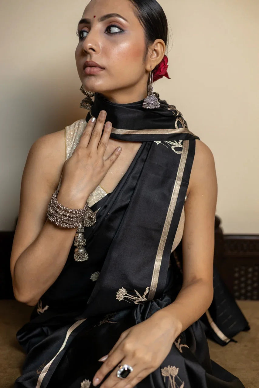 Buy Pure Banarasi Handloom Mashru Silk Saree | Kadhwa Weave 