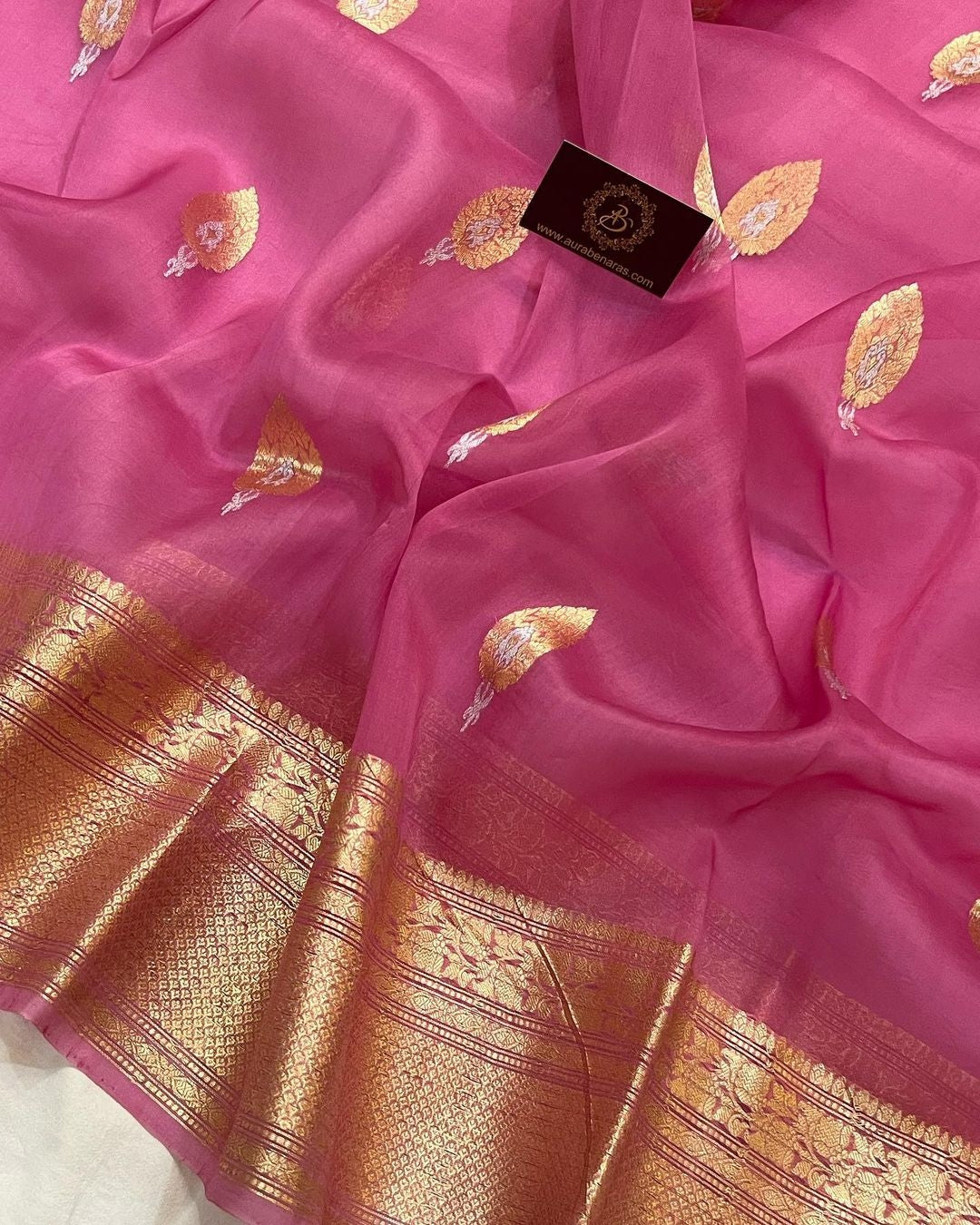 Onion Pink Wedding Wear Saree