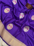 Purple Banarasi Handloom Katan Silk Saree