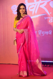 Rani Pink Pure Banarasi Handloom Kora Silk Saree