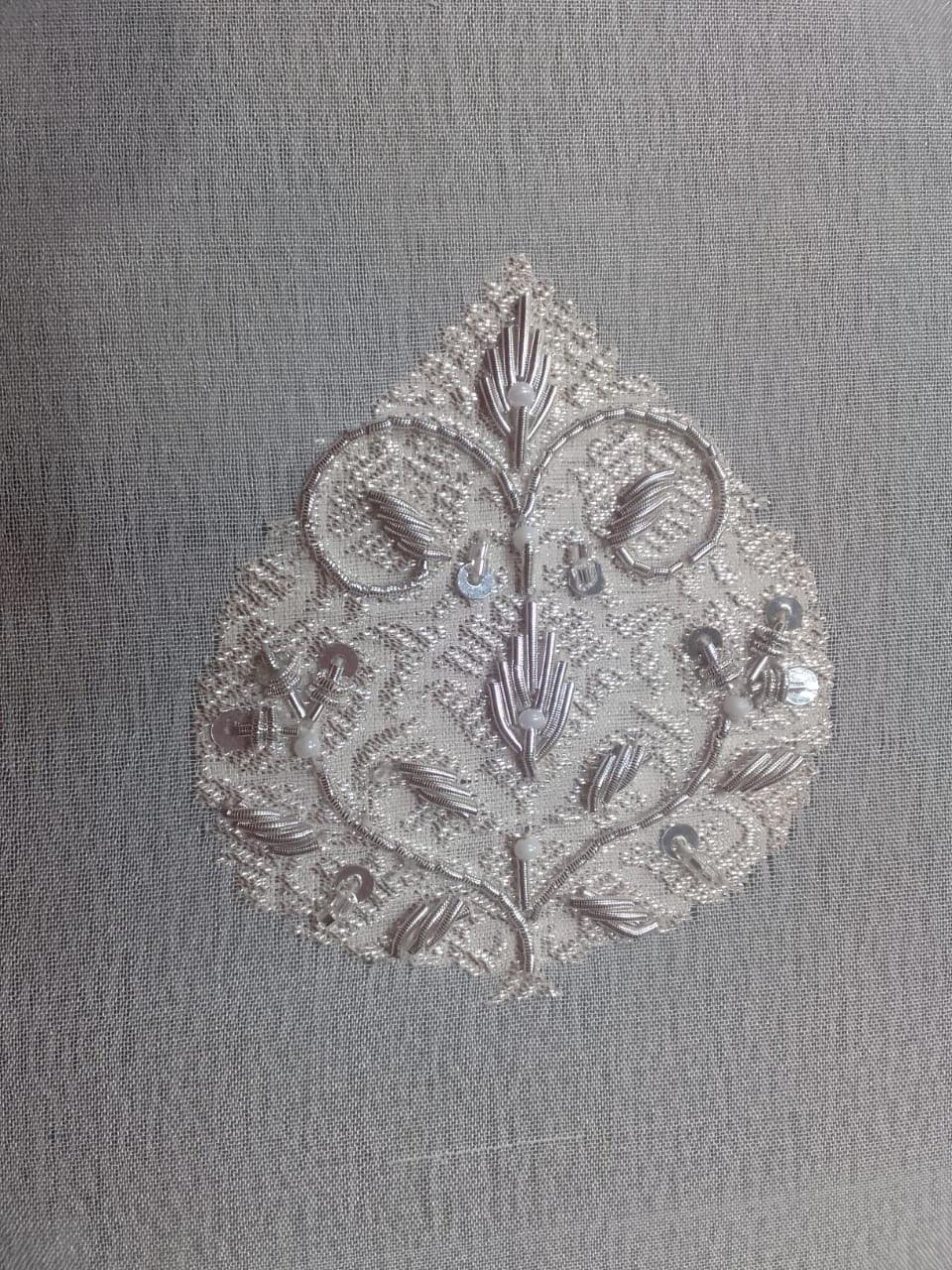 Pre Order :: White Pure Banarasi Handloom Georgette Silk Saree