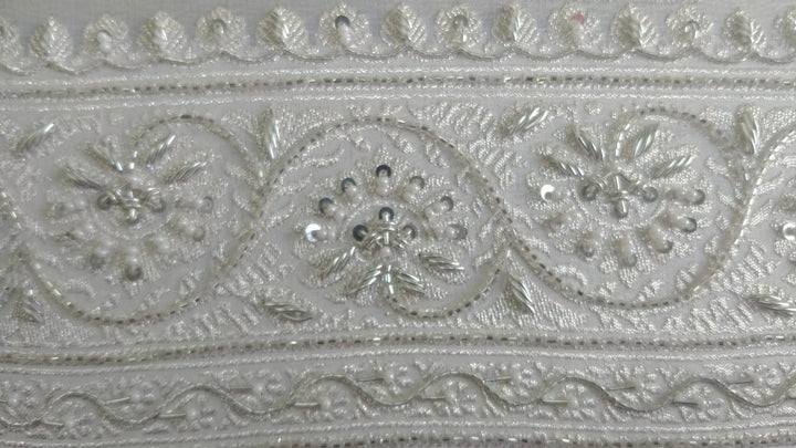 Pre Order :: White Pure Banarasi Handloom Georgette Silk Saree