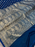 Blue Banarasi Handloom Satin SIlk Saree