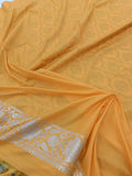 Yellow Banarasi Handloom Soft Silk Saree - Aura Benaras