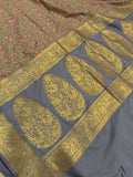 Lavender Banarasi Handloom Soft Silk Saree - Aura Benaras