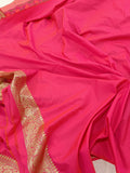 Pink Banarasi Handloom Soft Silk Saree - Aura Benaras