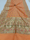 Peach Banarasi Handloom Soft Silk Saree - Aura Benaras