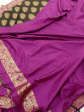 Black Banarasi Handloom Soft Silk Saree - Aura Benaras