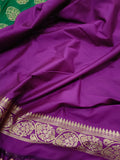 Green Banarasi Handloom Soft Silk Saree - Aura Benaras