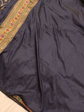 Navy Blue Banarasi Handloom Soft Silk Saree