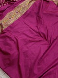  Purple Banarasi Handloom Soft Silk Saree - Aura Benaras