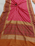 Pink Banarasi Handloom Soft Silk Saree - Aura Benaras