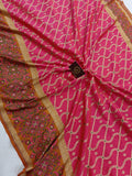 Pink Banarasi Handloom Soft Silk Saree - Aura Benaras