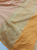 Peach Banarasi Handloom Soft Silk Saree - Aura Benaras