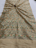 Cream  Banarasi Handloom Soft Silk Saree - Aura Benaras