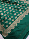 Bottle Green Banarasi Handloom Soft Silk Saree - Aura Benaras