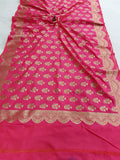 Rani Pink Banarasi Handloom Soft Silk Saree - Aura Benaras