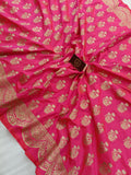 Rani Pink Banarasi Handloom Soft Silk Saree - Aura Benaras