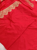 Red Banarasi Handloom Soft Silk Saree - Aura Benaras