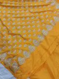 Pastel Yellow Banarasi Handloom Soft Silk Saree - Aura Benaras