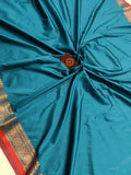 Rama Blue Banarasi Handloom Soft SIlk Saree - Aura Benaras