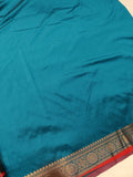 Rama Blue Banarasi Handloom Soft SIlk Saree - Aura Benaras