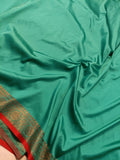 Sea Green Banarasi Handloom Soft SIlk Saree - Aura Benaras