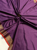 Wine Banarasi Handloom Soft SIlk Saree - Aura Benaras