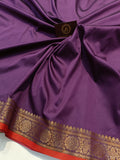 Wine Banarasi Handloom Soft SIlk Saree - Aura Benaras