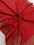 Red Banarasi Handloom Soft SIlk Saree - Aura Benaras