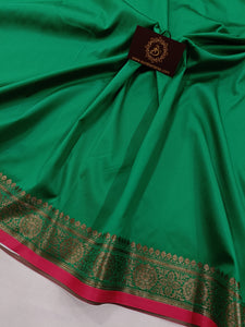 Sea Green Banarasi Handloom Soft SIlk Saree - Aura Benaras