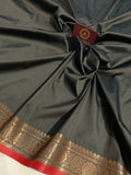 Black Banarasi Handloom Soft SIlk Saree - Aura Benaras