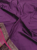 Wine Banarasi Handloom Soft Silk Saree - Aura Benaras