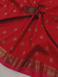 Red Banarasi Handloom Soft Silk Saree - Aura Benaras