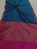 Blue Banarasi Handloom Soft Silk Saree - Aura Benaras