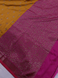 Mustard Yellow Banarasi Handloom Soft Silk Saree - Aura Benaras