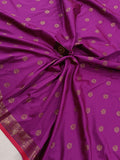 Purple Banarasi Handloom Soft Silk Saree - Aura Benaras